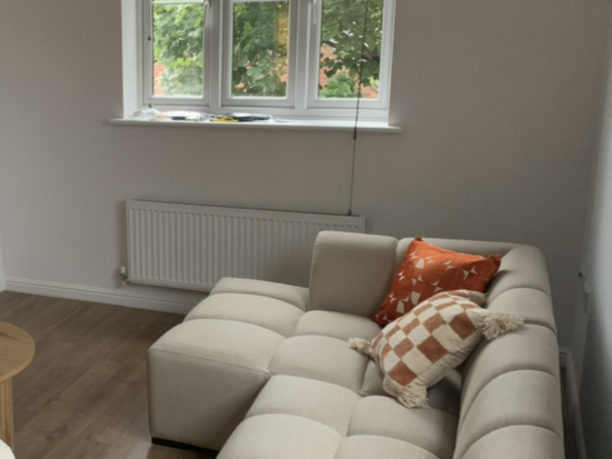 chaise longue left beige fabric