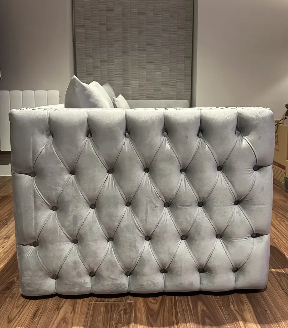3pc Silver Grey Sofa Set Bundle