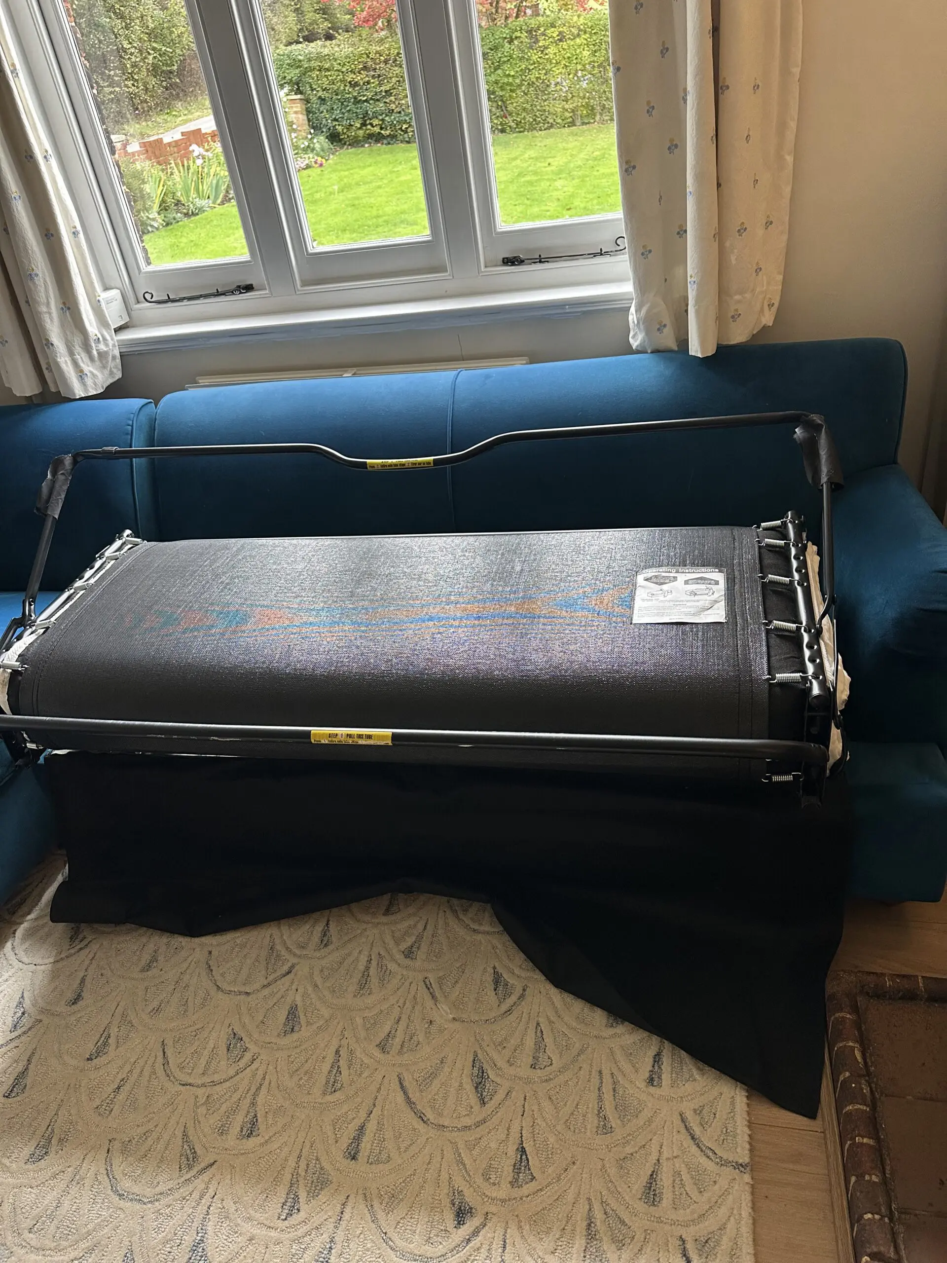 Made.com Orson Sofabed with corner storage ottoman in Seafoam Blue