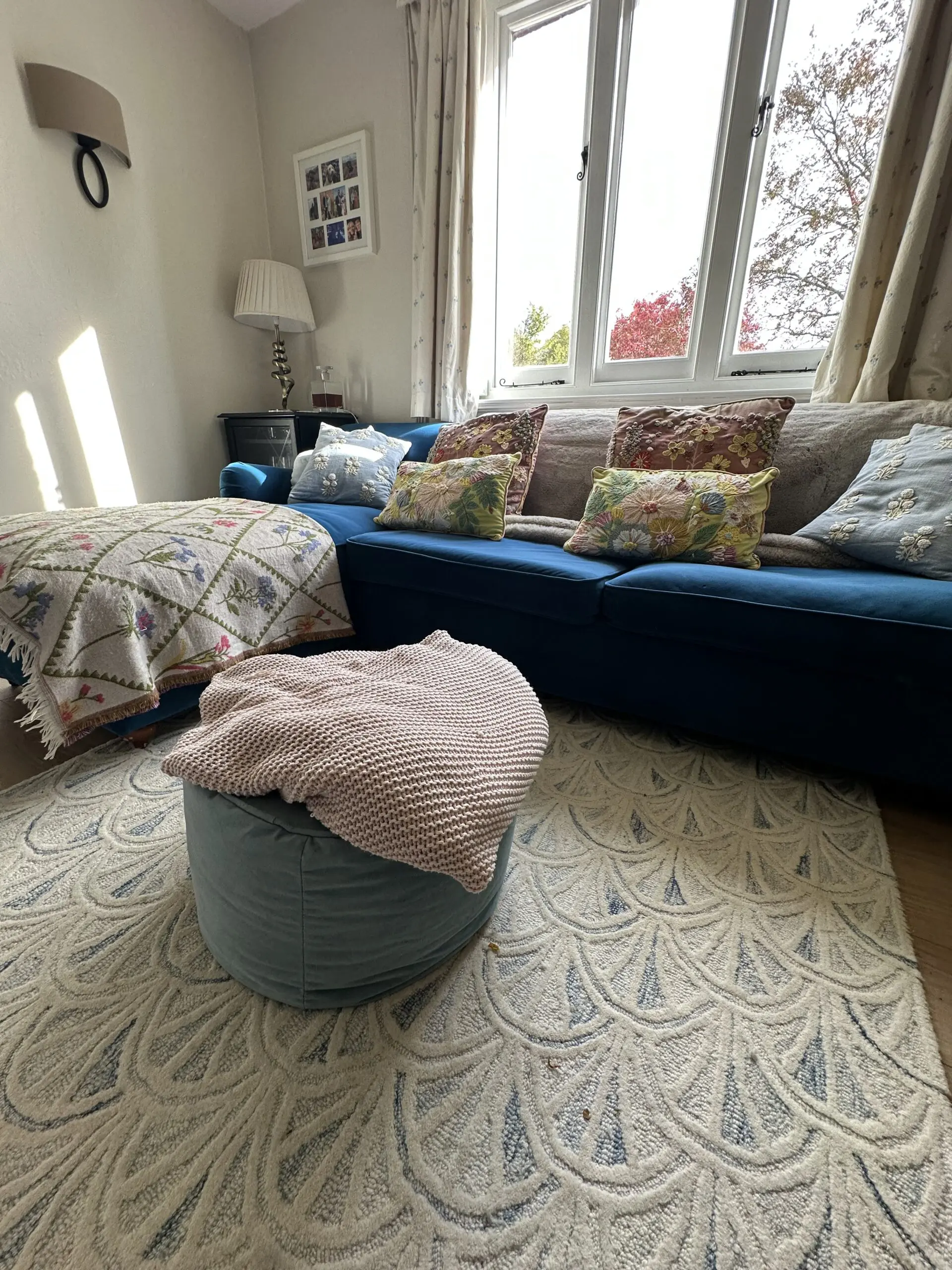 Made.com Orson Sofabed with corner storage ottoman in Seafoam Blue