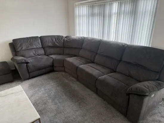 Goodwood Modular 5 Seat Corner Recliner with Footstall- Plush Charcoal