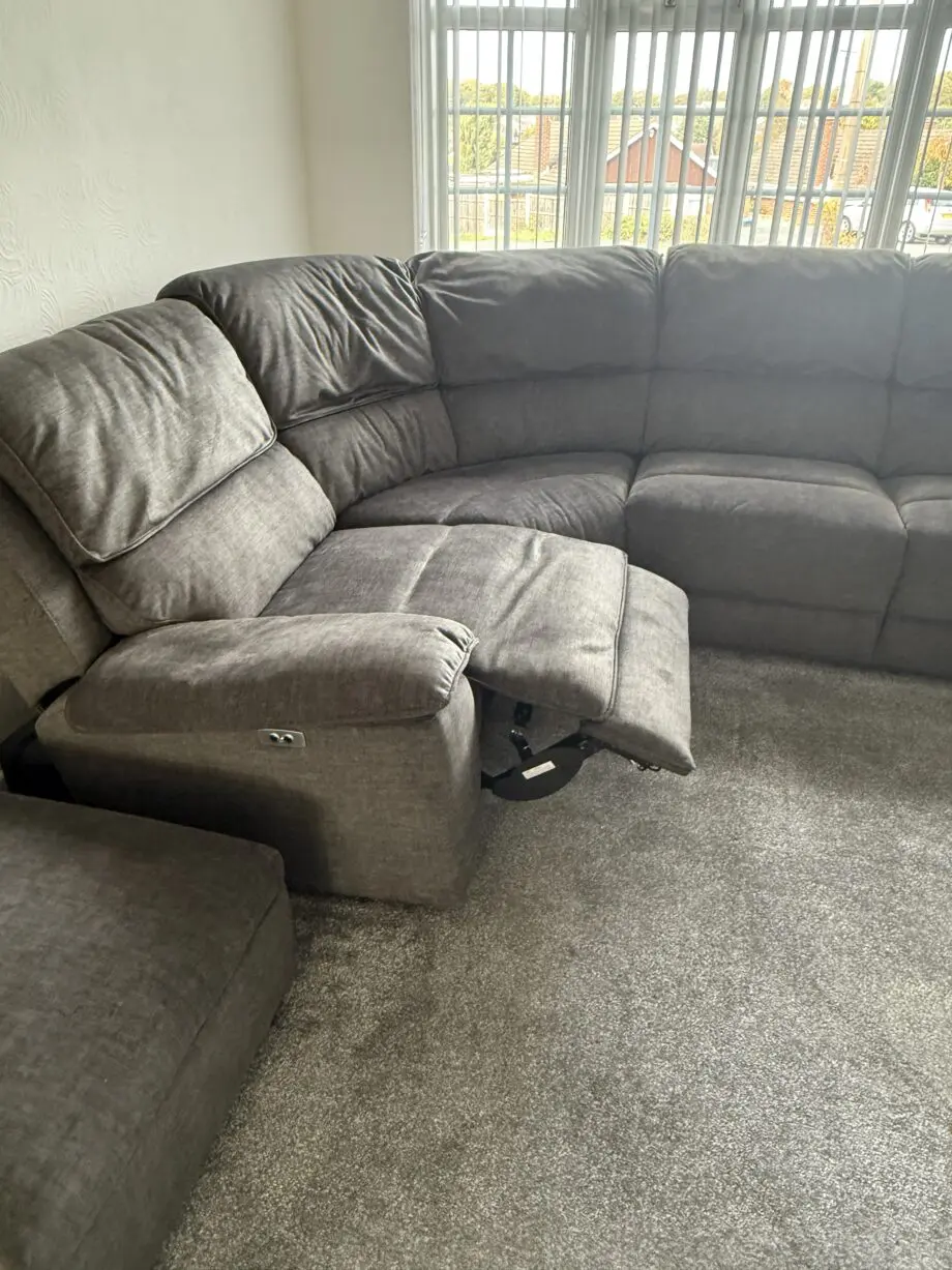 Goodwood Modular 5 Seat Corner Recliner with Footstall- Plush Charcoal
