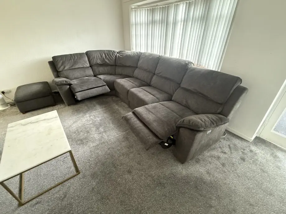 Goodwood Modular 5 Seat Corner Recliner with Footstall- Plush Charcoal