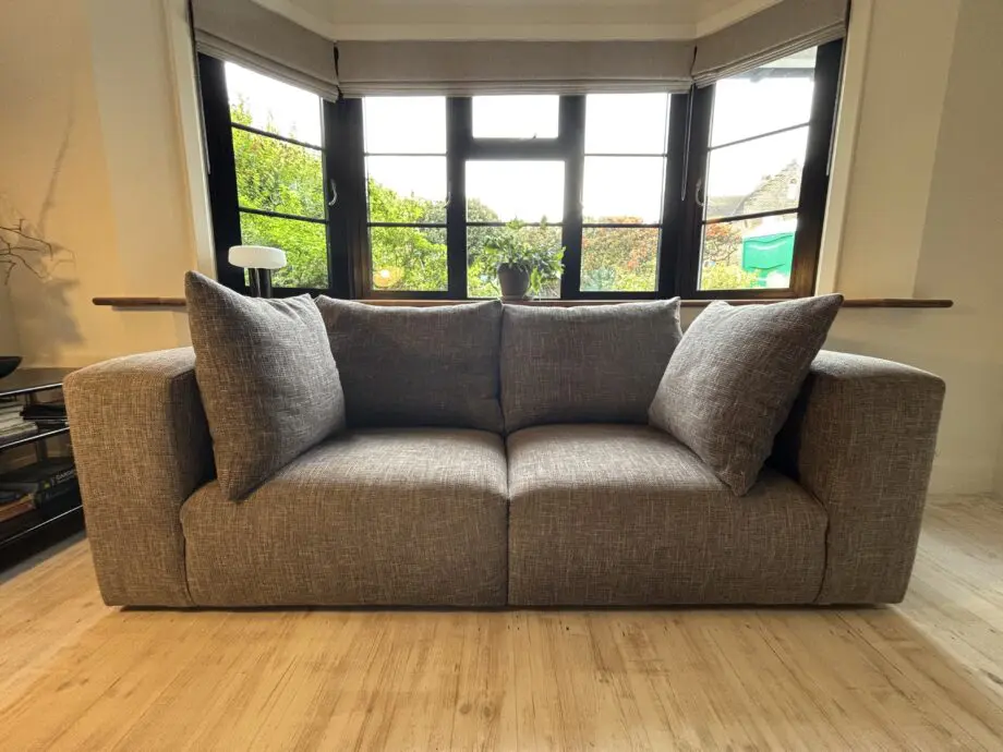 Pre-loved Heals Opera 2-Seater Sofa, Trent steel grey fabric. Very good condition.