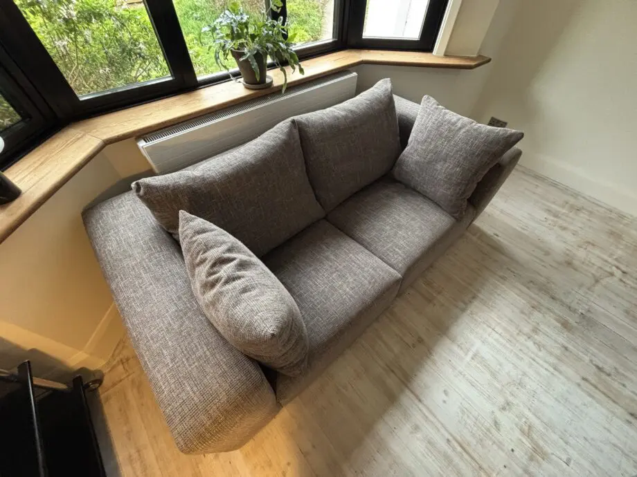 Pre-loved Heals Opera 2-Seater Sofa, Trent steel grey fabric. Very good condition.