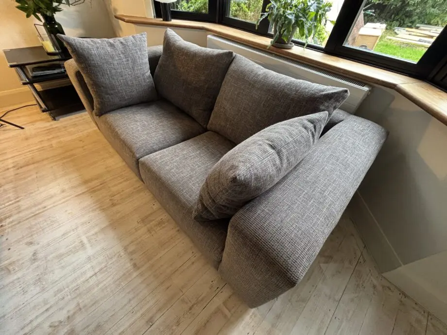 Pre-loved Heals Opera 2-Seater Sofa, Trent steel grey fabric. Very good condition.
