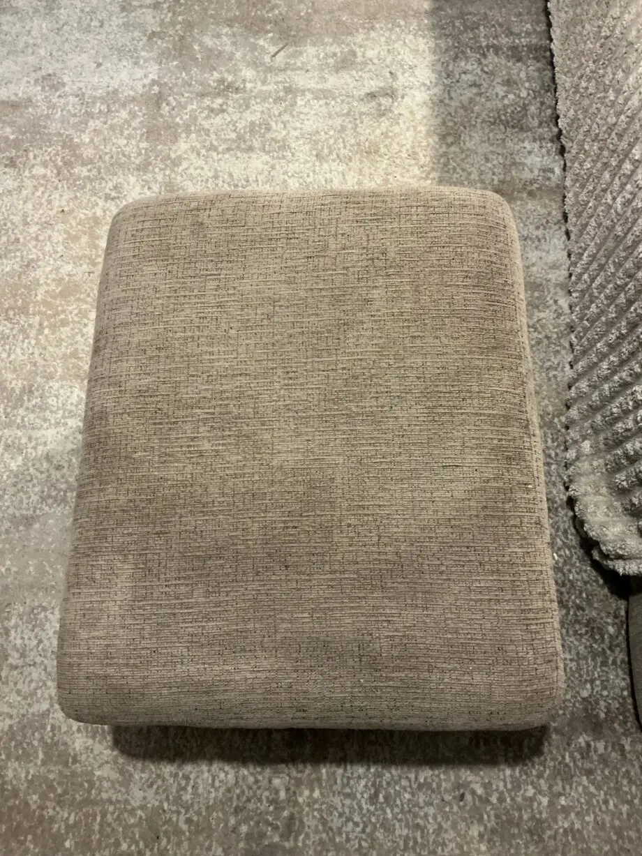 Mink 3 & 2 seater sofas & footstool, only 3 months old!