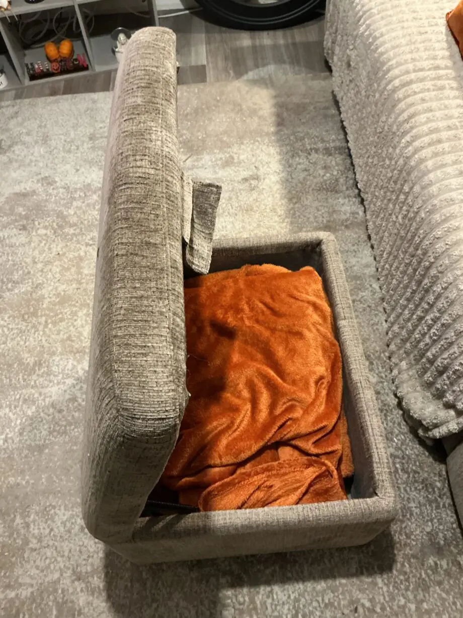 Mink 3 & 2 seater sofas & footstool, only 3 months old!
