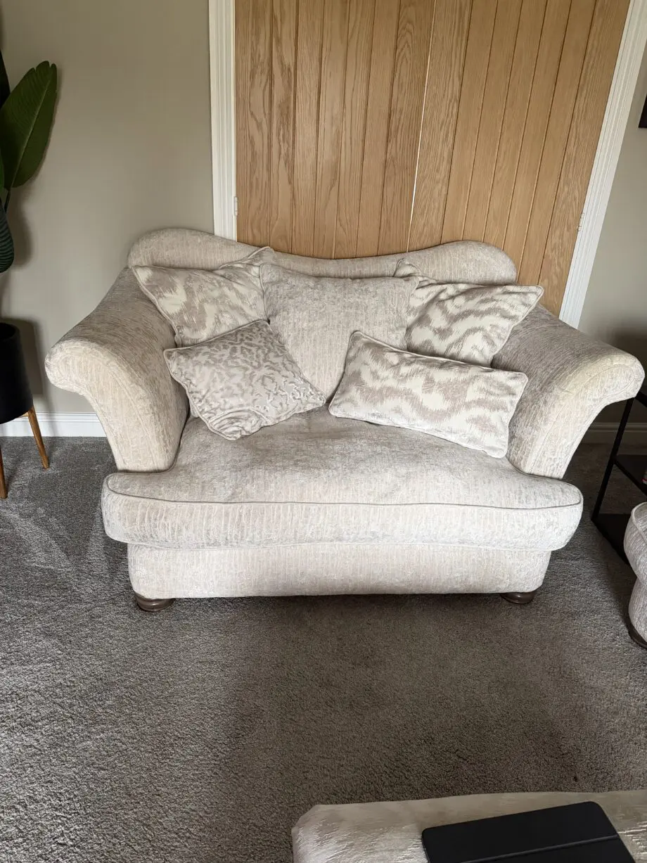 Ariana Sofology Cream Fabric Sofa Set with Cushions