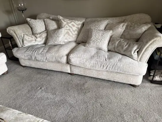 Ariana Sofology Cream Fabric Sofa Set with Cushions