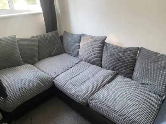 grey and black sofa