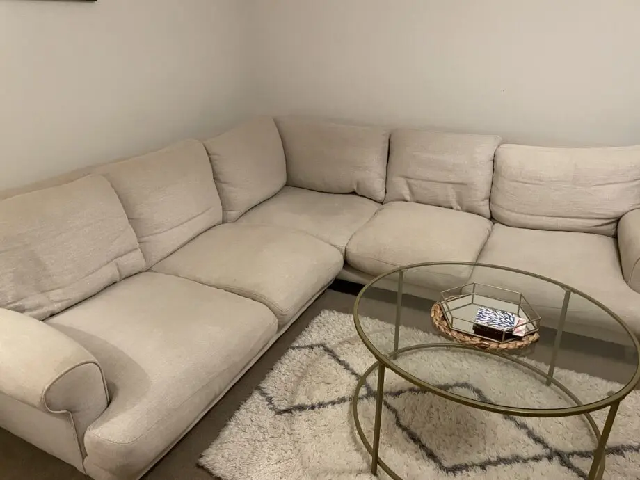 LOAF Even Sided Slowcoach Corner Sofa in Shell Clever Laundered Linen