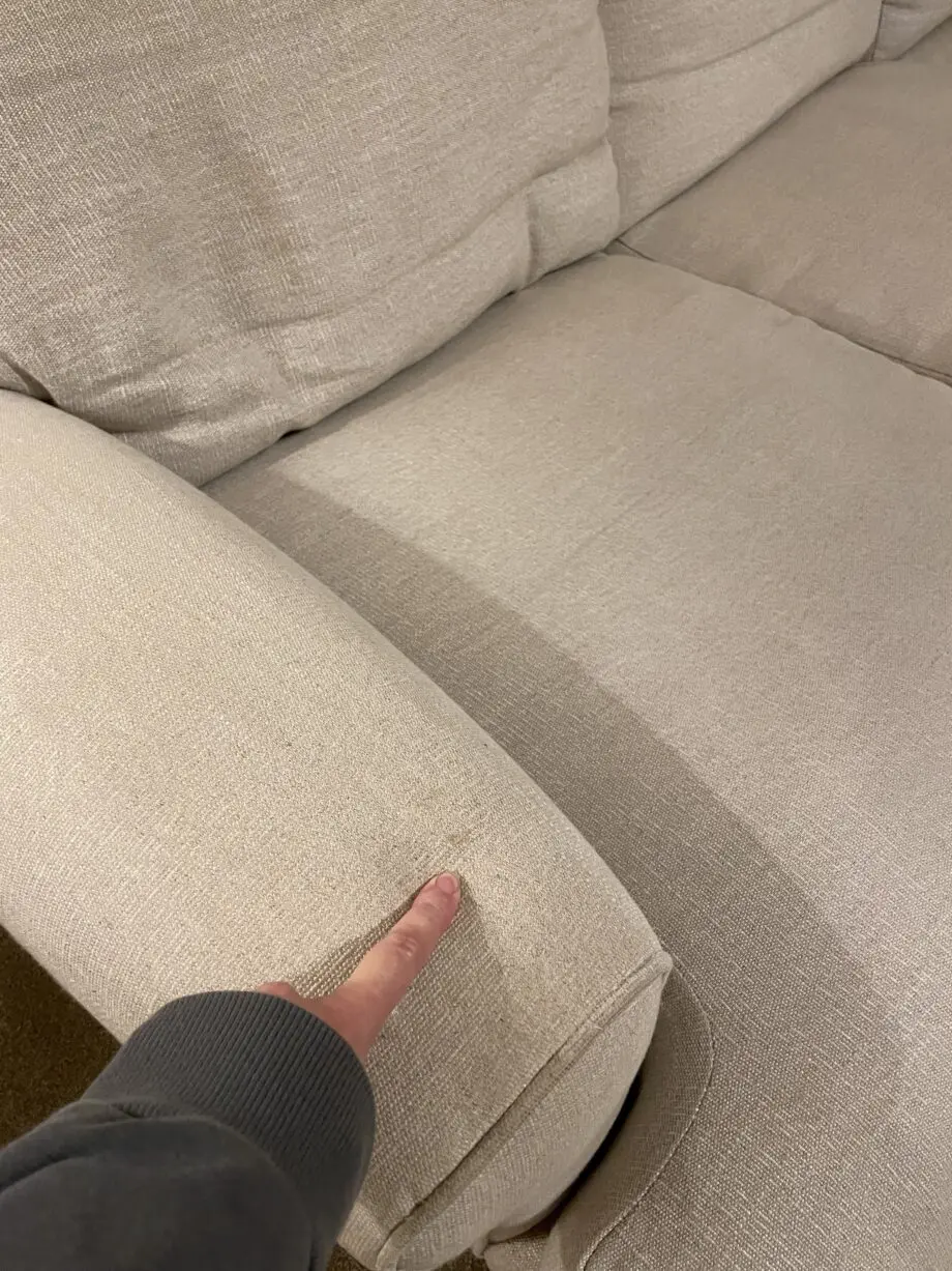 LOAF Even Sided Slowcoach Corner Sofa in Shell Clever Laundered Linen