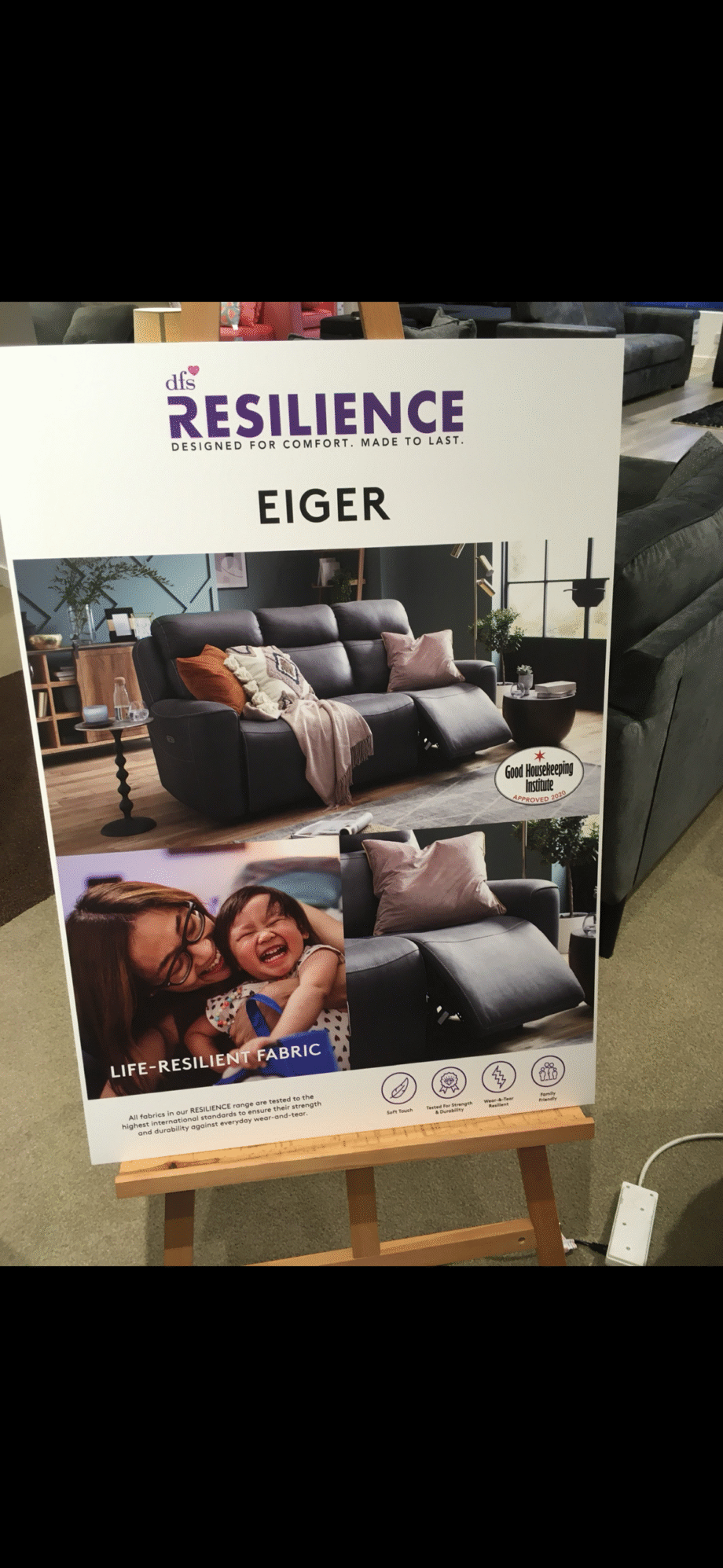 DFS Grey Reclining Leather Sofa and Chair