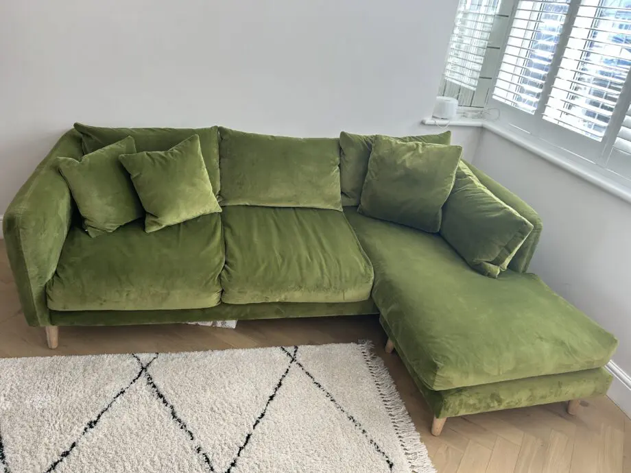 Loaf Large right hand Squishmeister Chaise Sofa in Grass Clippings