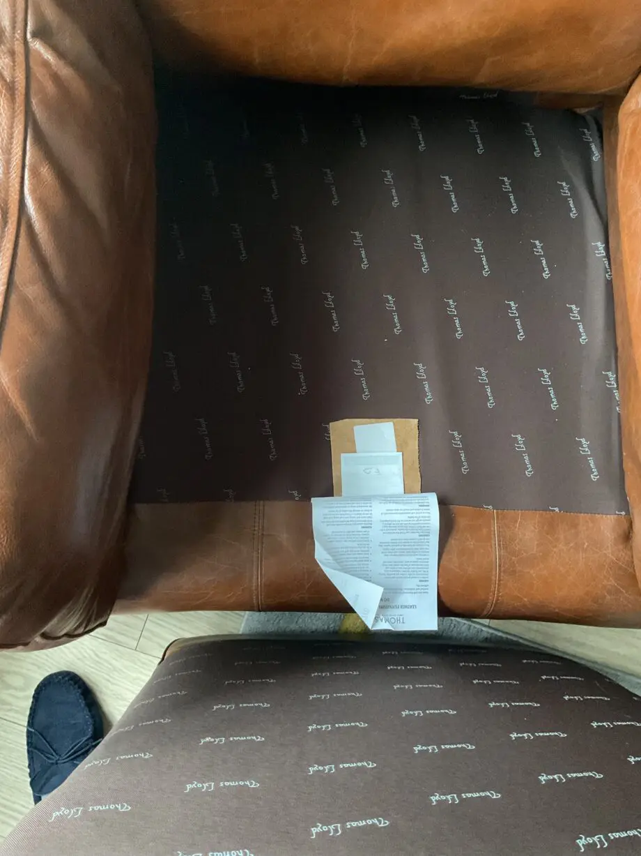Thomas Lloyd brown Hudson sofa and 2chairs plus footstool