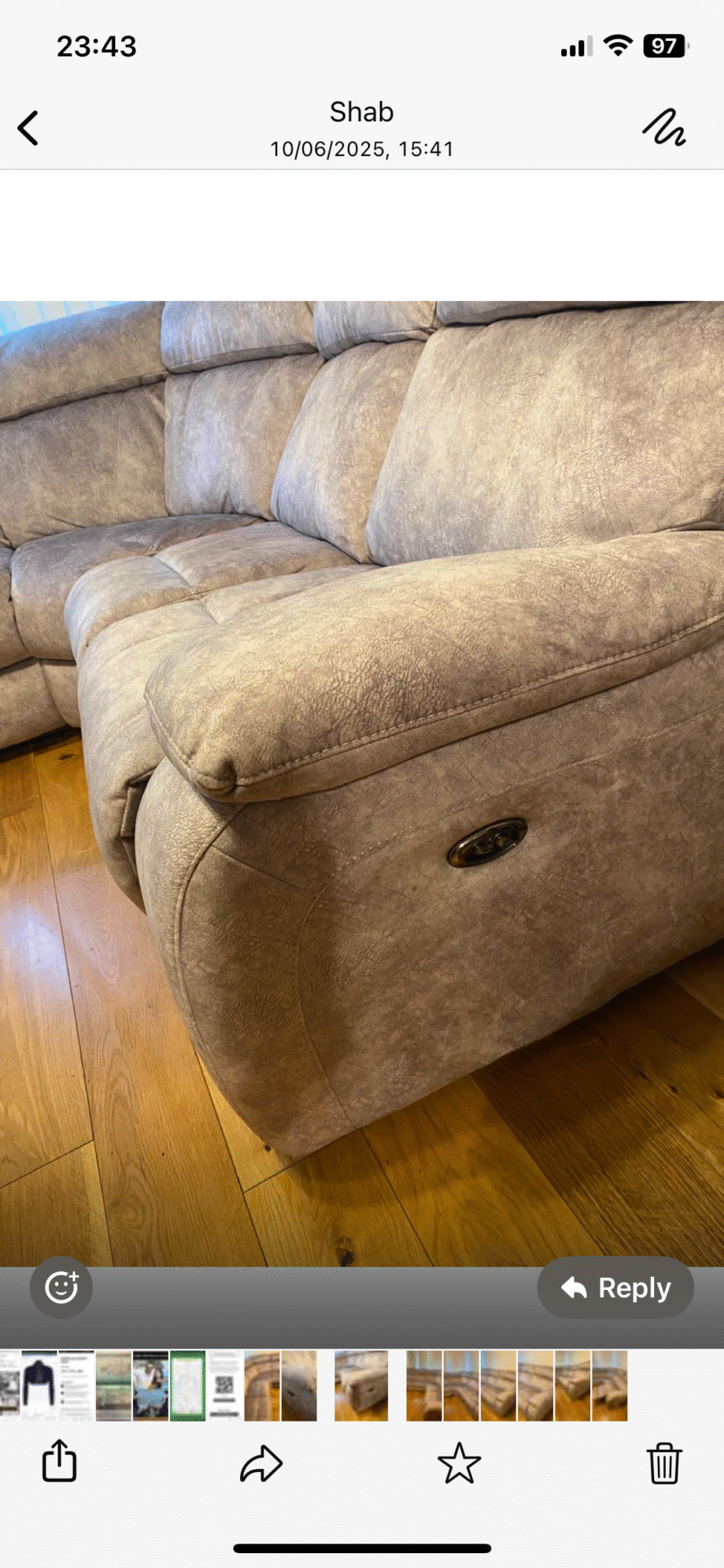 5-Seater Grey Sofa with 2 Recliners – Furniture Village – Excellent Condition