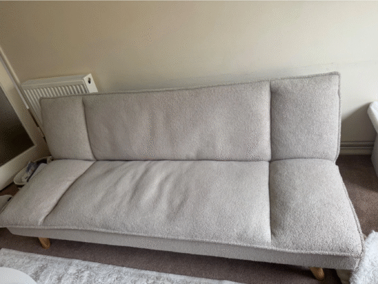 Beige boucle like new dusk clic clak sofa bed