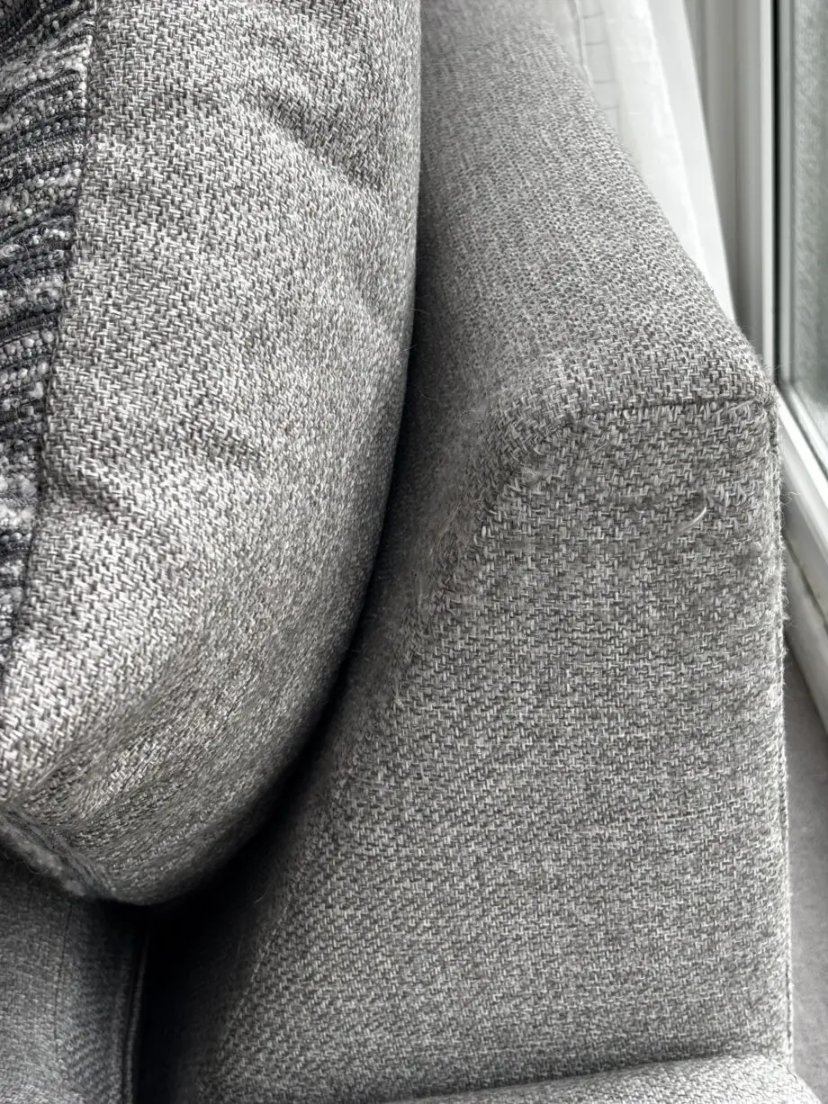 DFS grey corner sofa with pillows included