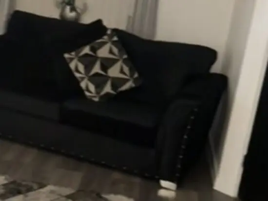 Two 3 seater black sofa with chrome legs and very nice material