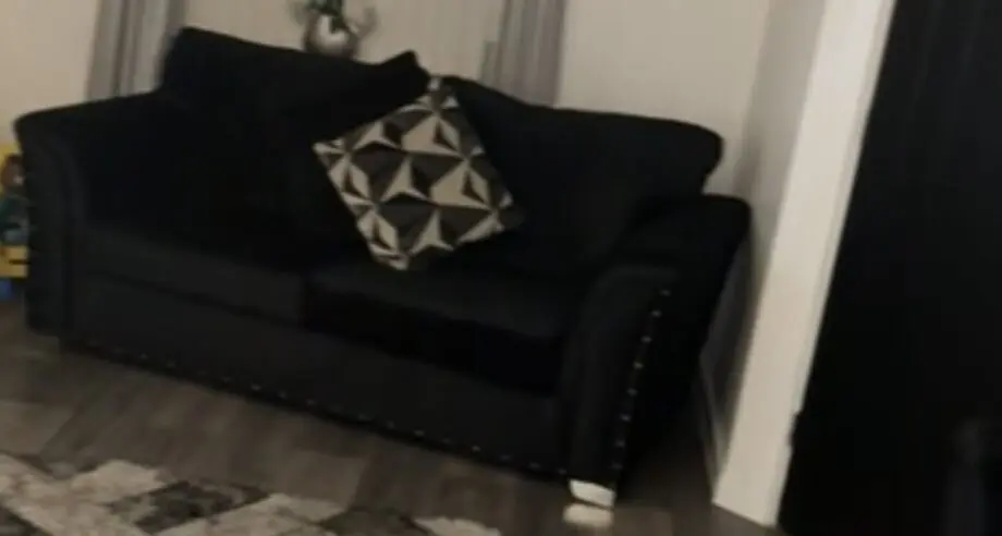 Two 3 seater black sofa with chrome legs and very nice material