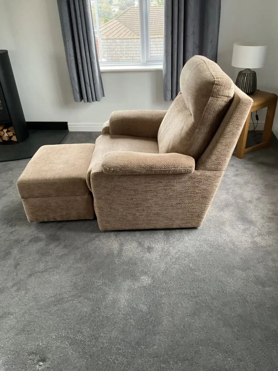 Sofa two chairs and footstool