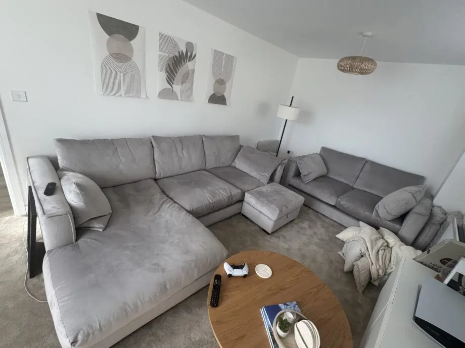 DFS grey kaizer sofas