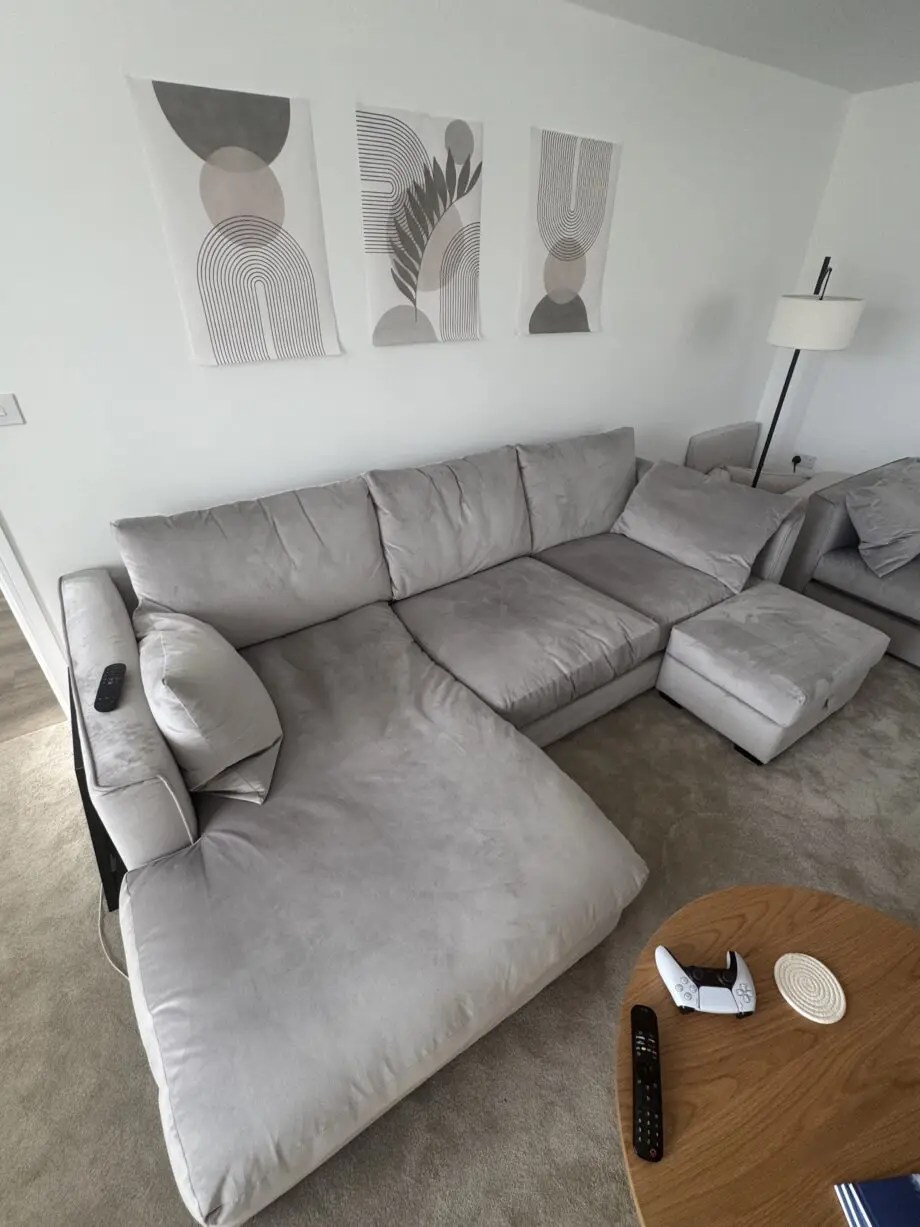 DFS grey kaizer sofas