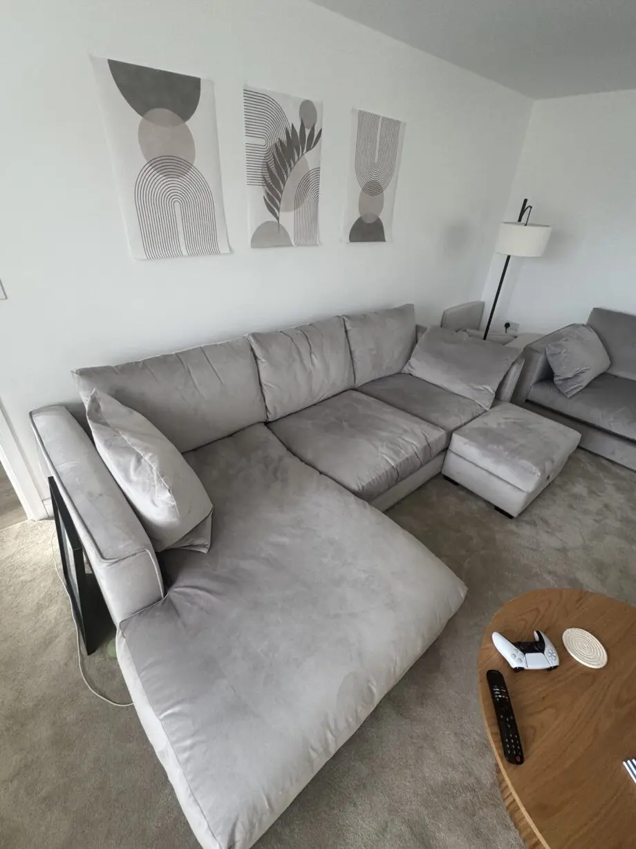 DFS grey kaizer sofas
