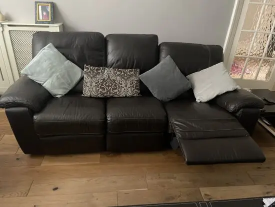Brown leather sofa set