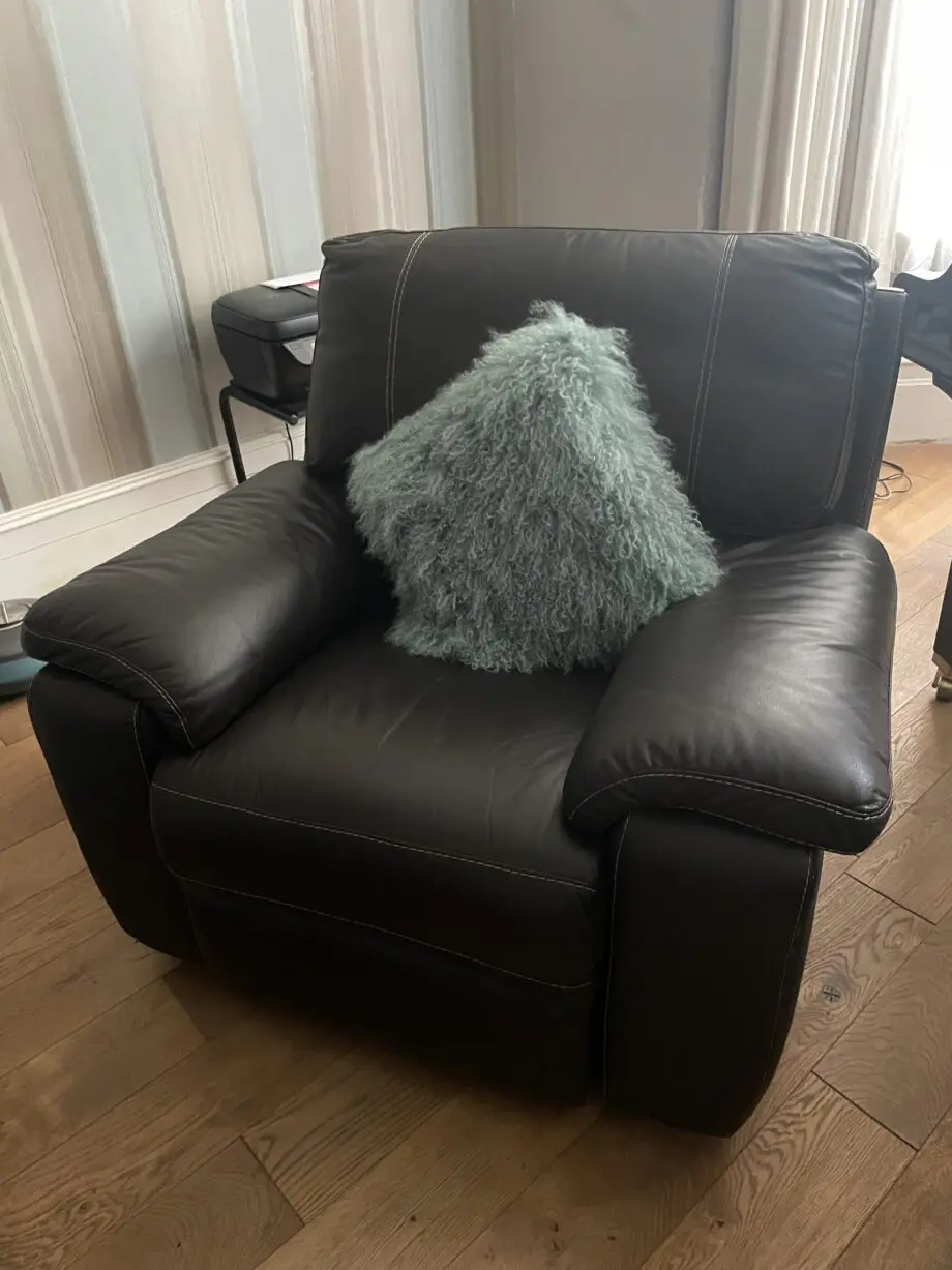 Brown leather sofa set