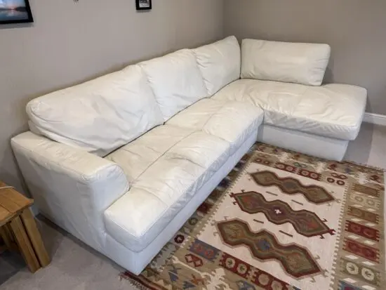 white leather corner sofa