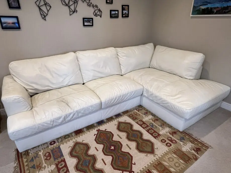 white leather corner sofa