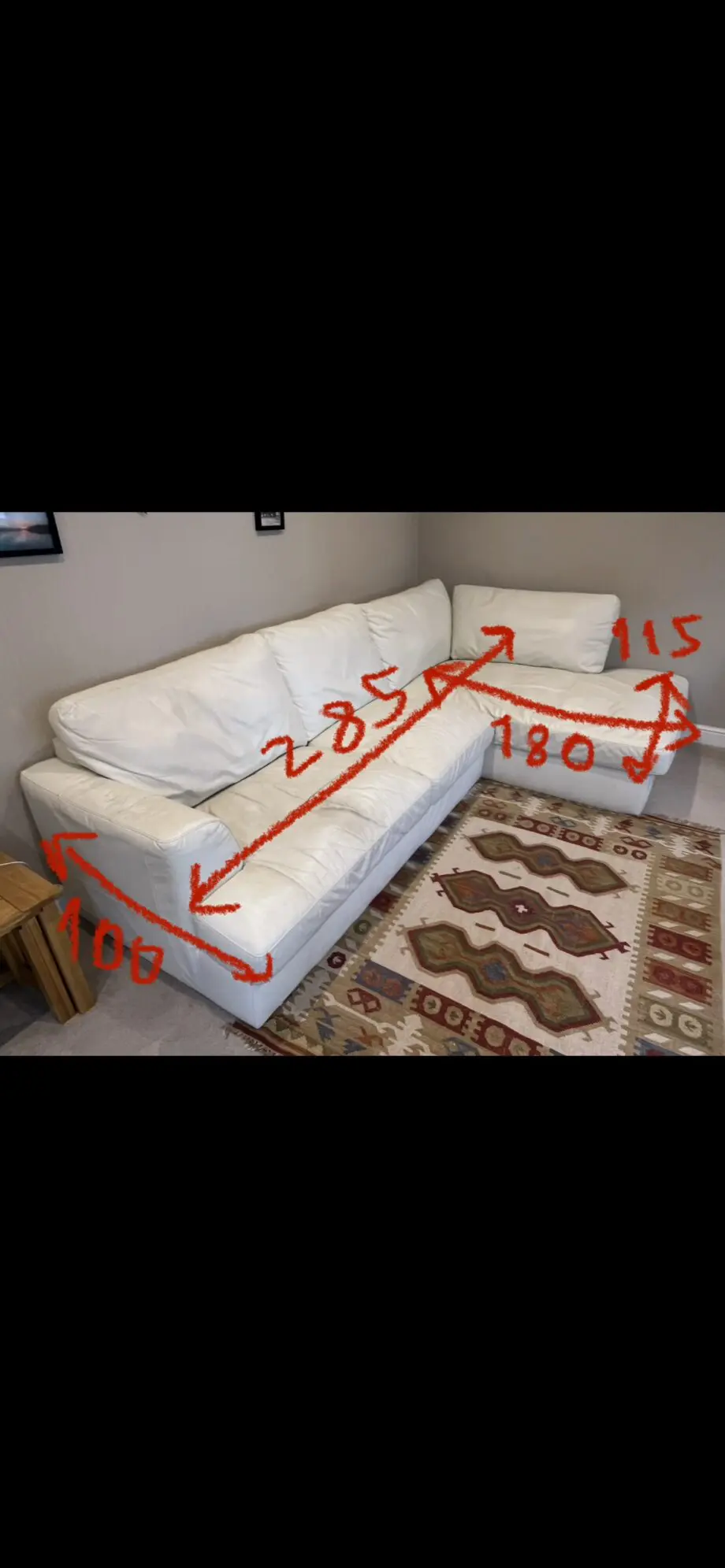 white leather corner sofa