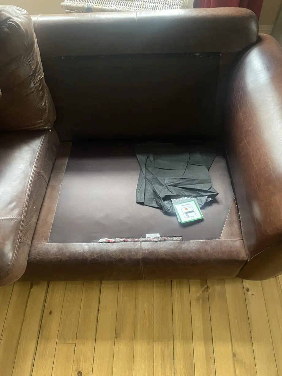 Two leather John Lewis large Madison two seater sofas, chocolate colour