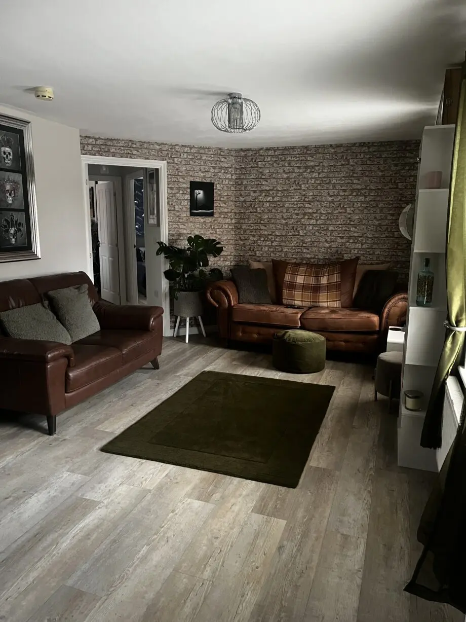 DFS brown leather sofa