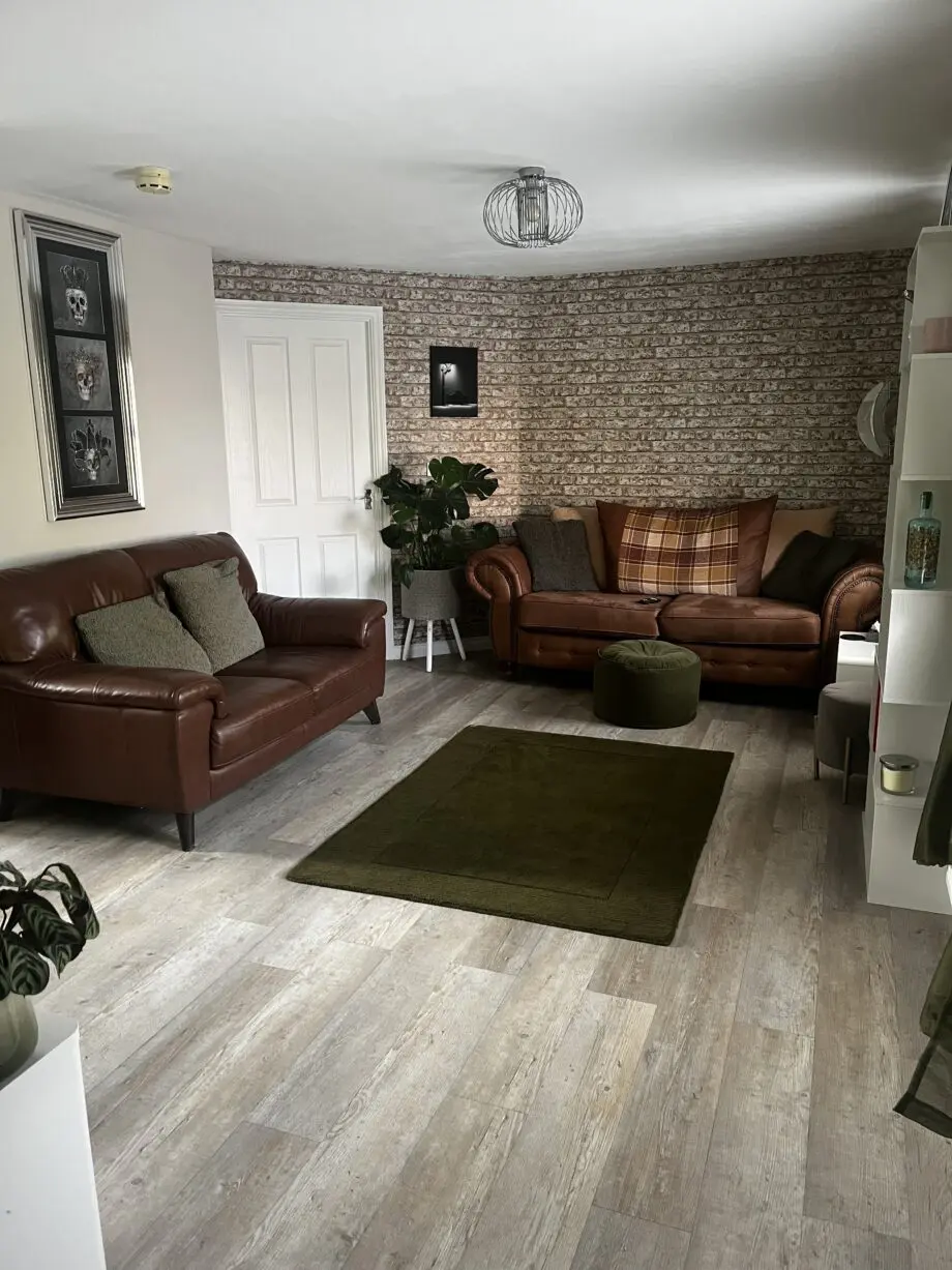 DFS brown leather sofa