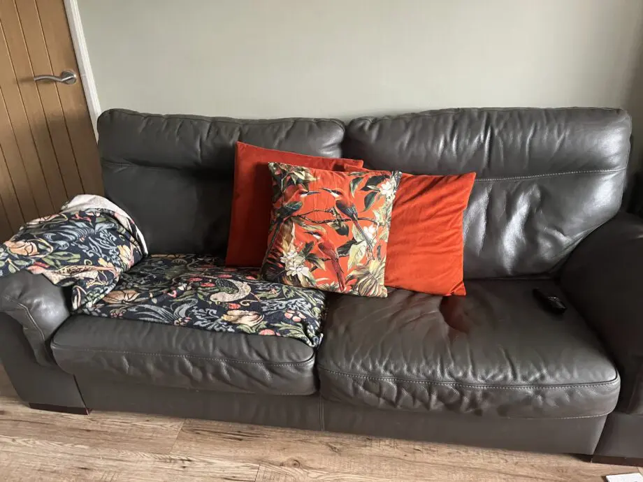 Sofology large grey leather sofa
