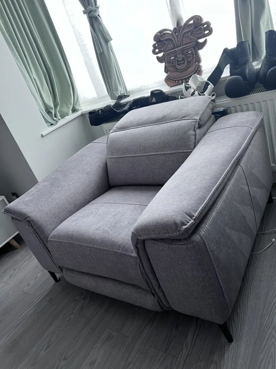 Electric arm chair, recliner sofa, grey,