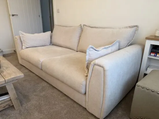 DFS cream Chenille 3 seater sofa