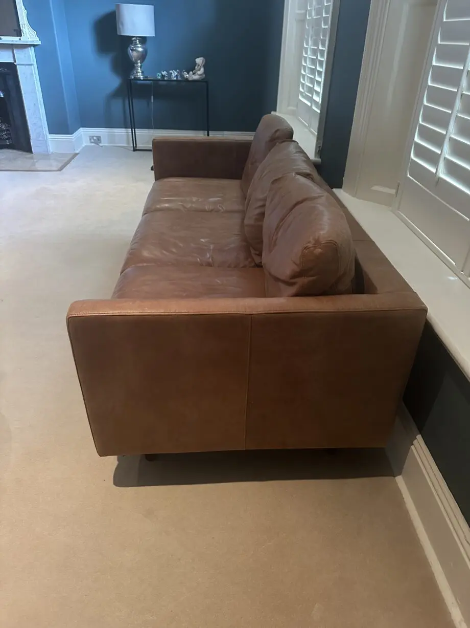 Brown leather sofa