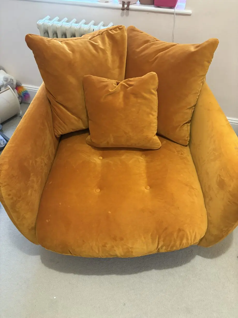 Loaf: velvet orange cuddle muffin armchair