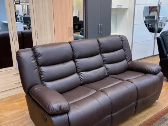 Faux leather recliner sofa