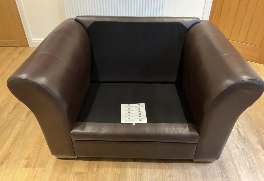 Next leather snuggle chair brown