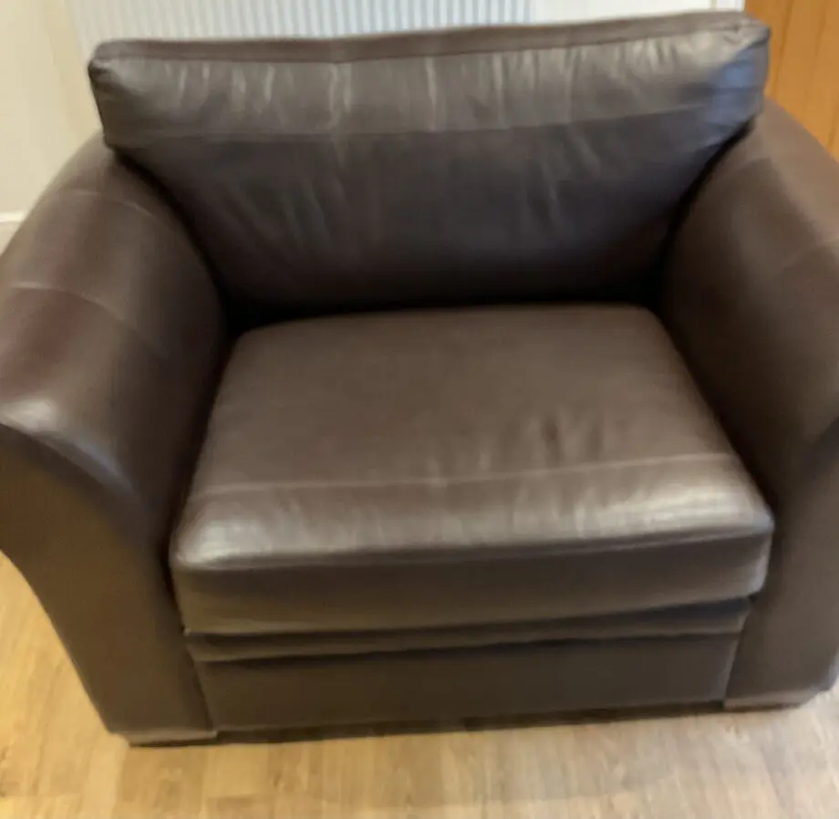 Next leather snuggle chair brown