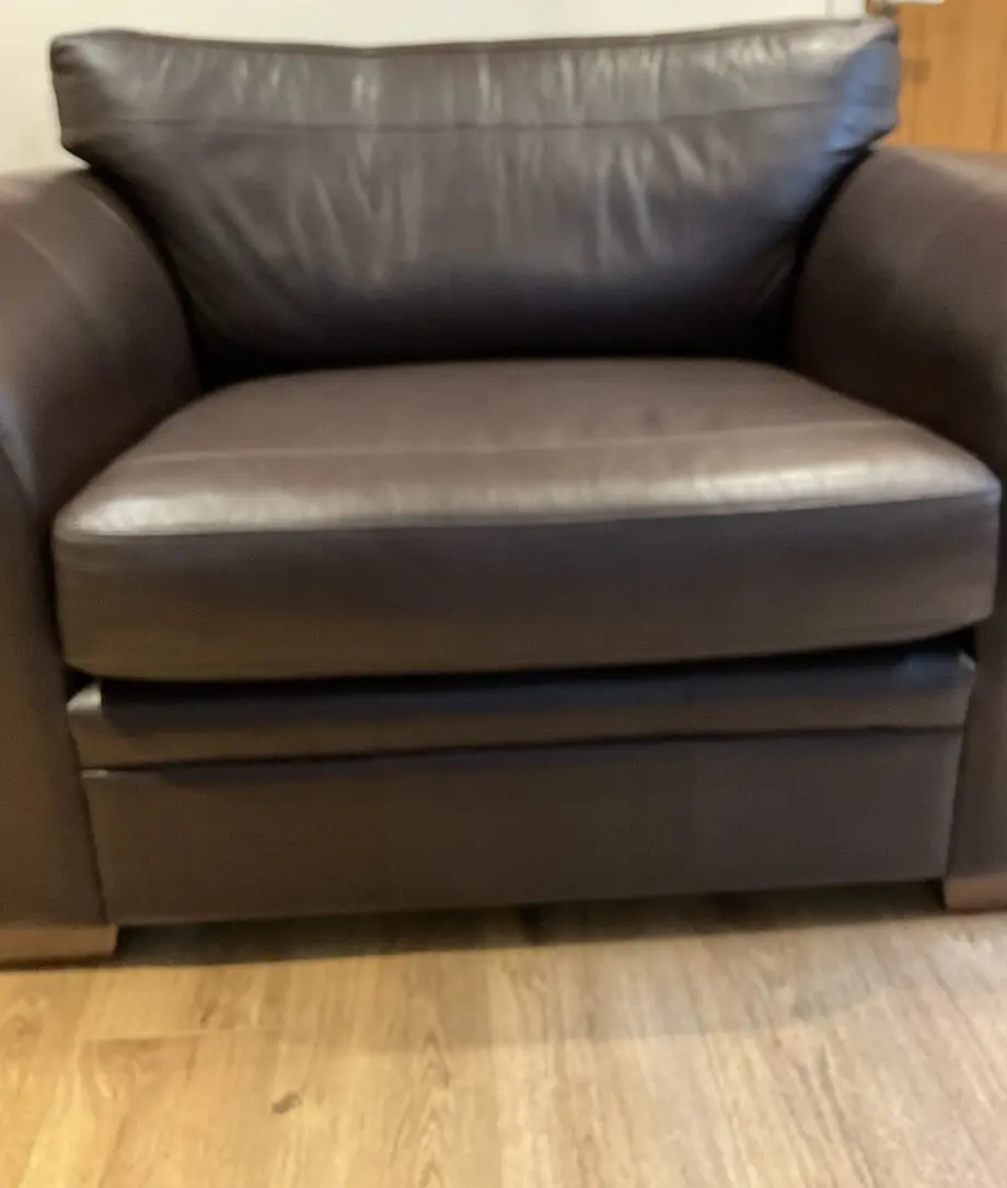 Next leather snuggle chair brown