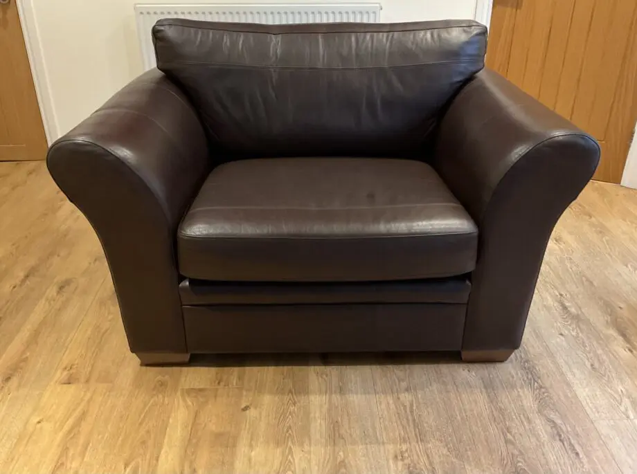 Next leather snuggle chair brown
