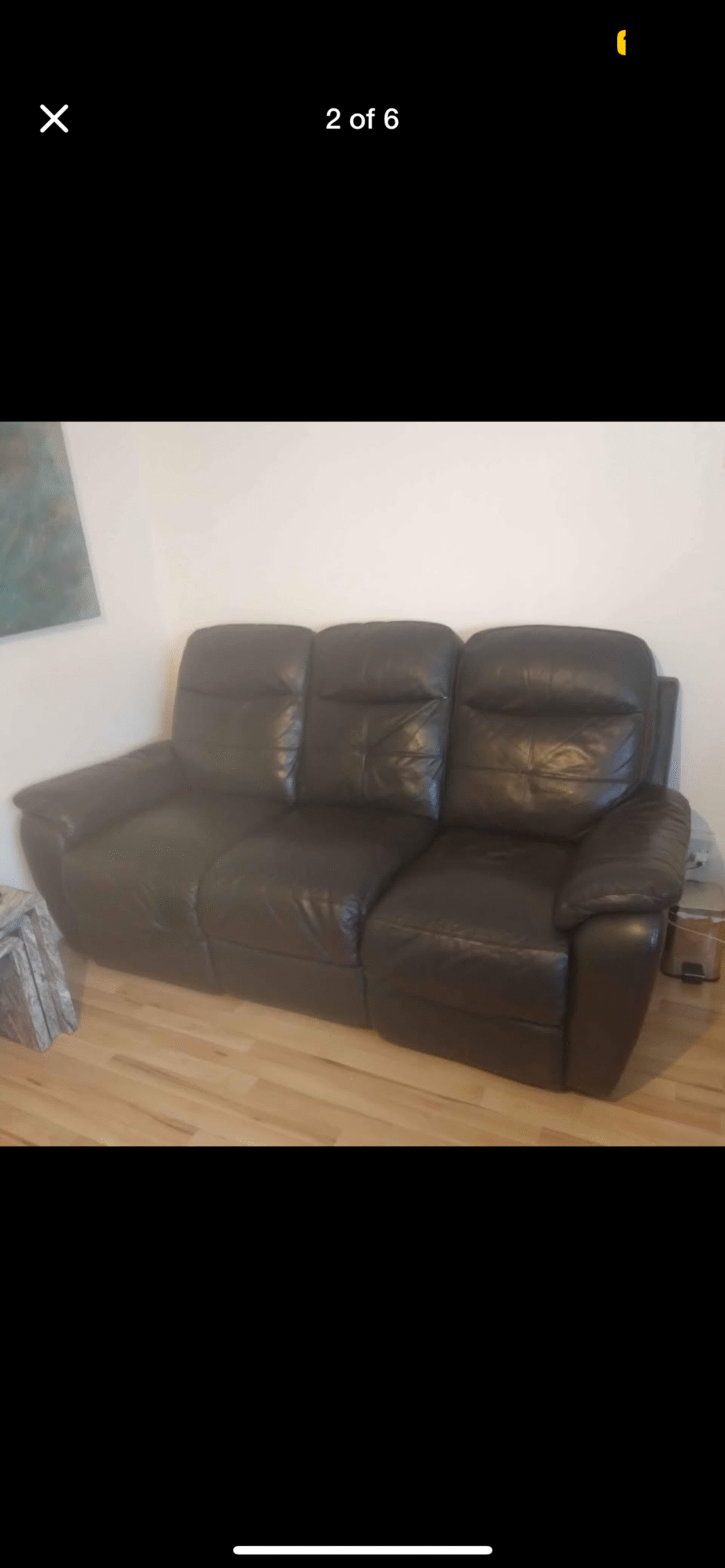 Harveys 3 Piece Set Black Reclining Leather Sofas