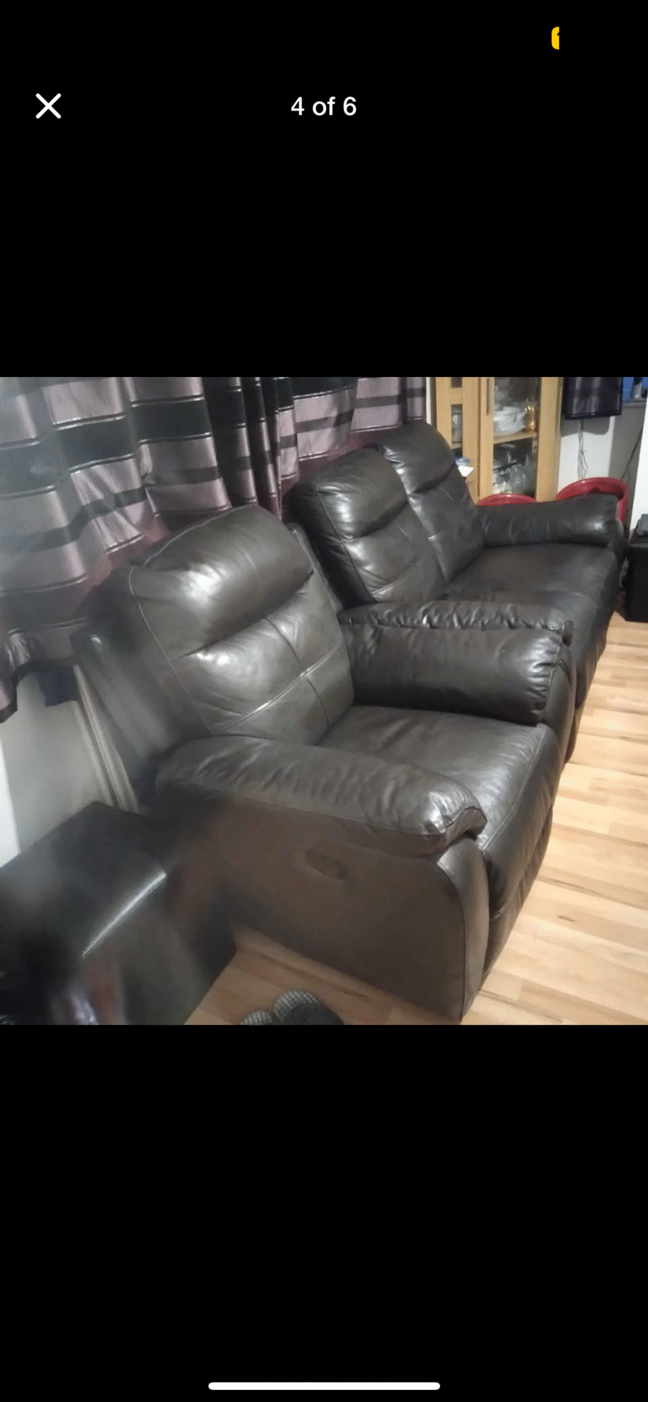 Harveys 3 Piece Set Black Reclining Leather Sofas