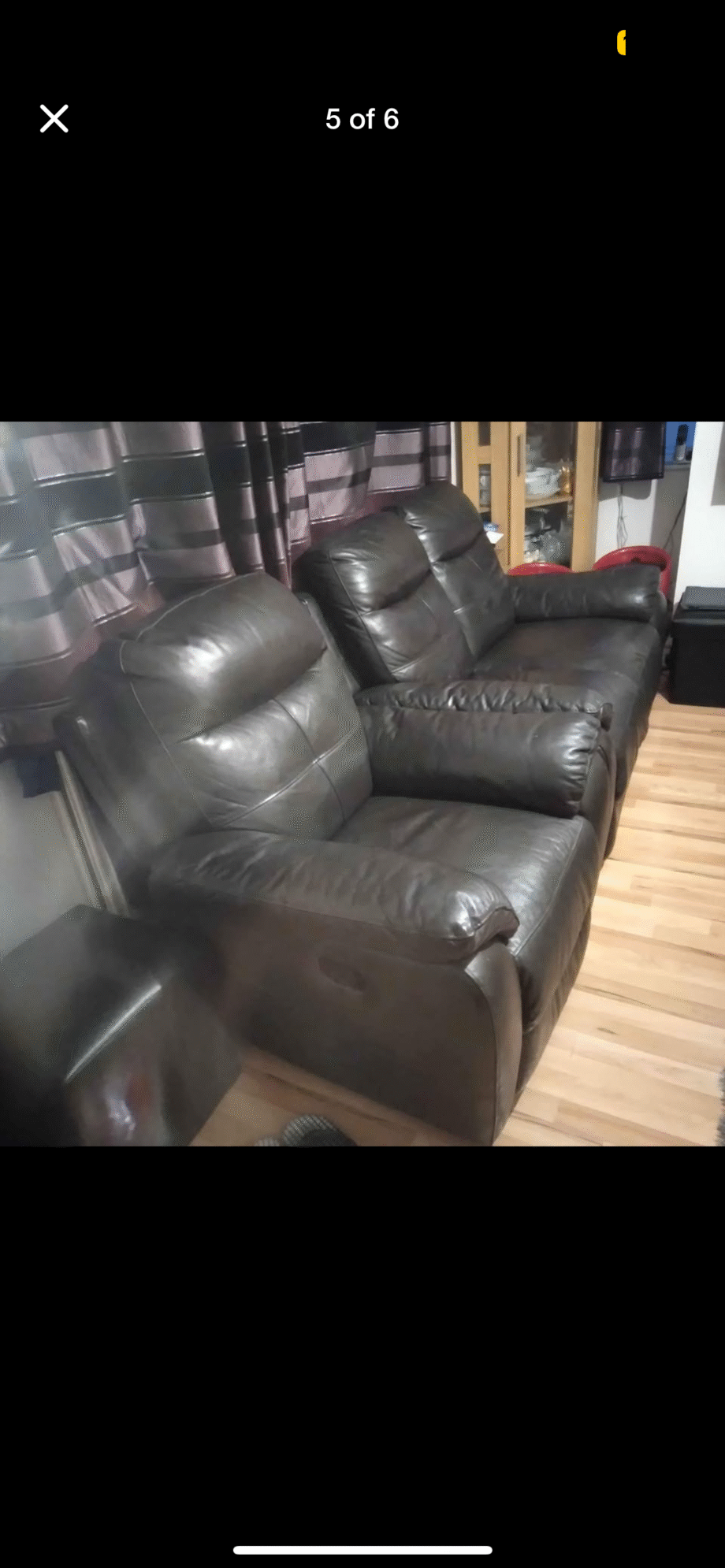 Harveys 3 Piece Set Black Reclining Leather Sofas